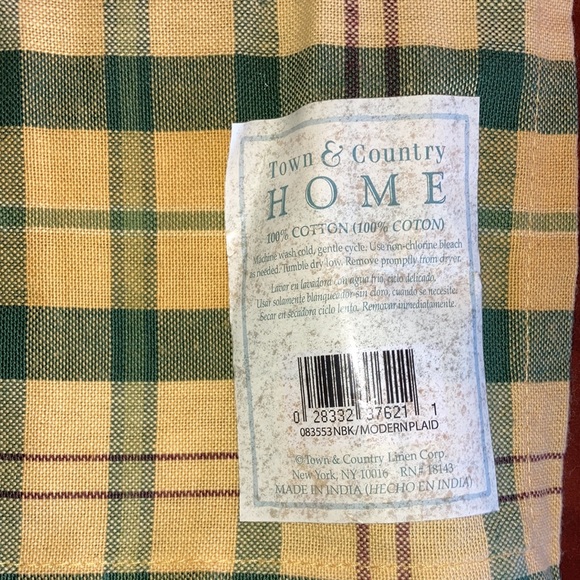 Set of 2 Napkins with Rings by Town & Country Home Plaid Farmhouse Cotton Large - Picture 5 of 8